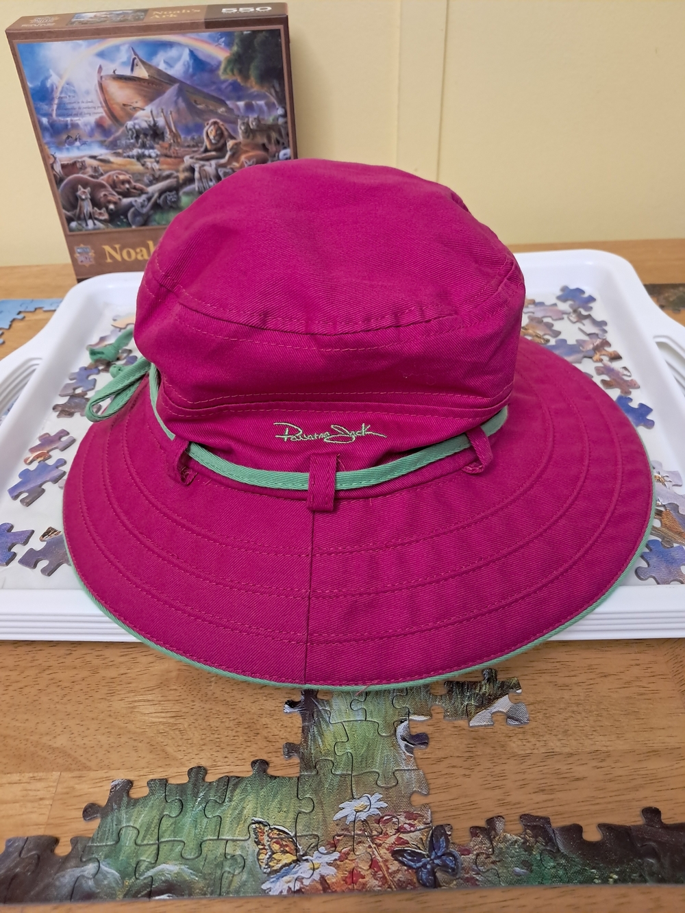 Panama Jack Magenta Sun Hat with Mint Trim NWT